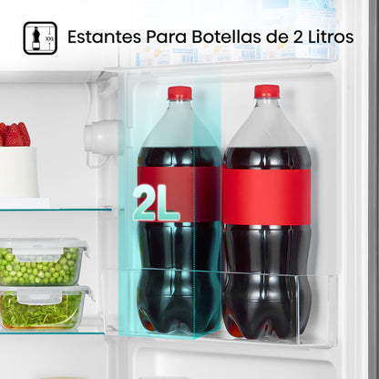 Hisense RR33D6AGX1- Frigobar,3.3 pies cúbicos,Termostato ajustable,Congelador independiente,Estantes para botellas de 2 litros,48x45x84cm(AnchoxLargoxAlto),Gris