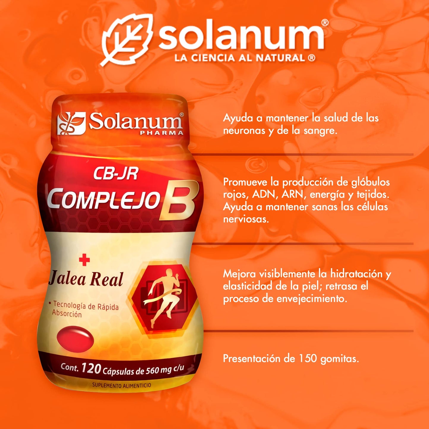 Solanum Complejo B + Jalea Real 120 Softgels Solanum Pharma