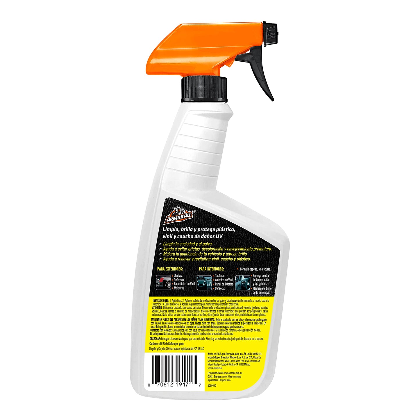 Armor All - Protector en Spray Original - Brillo Interior y Exterior para Vinil, Caucho y Plástico - 828 ml