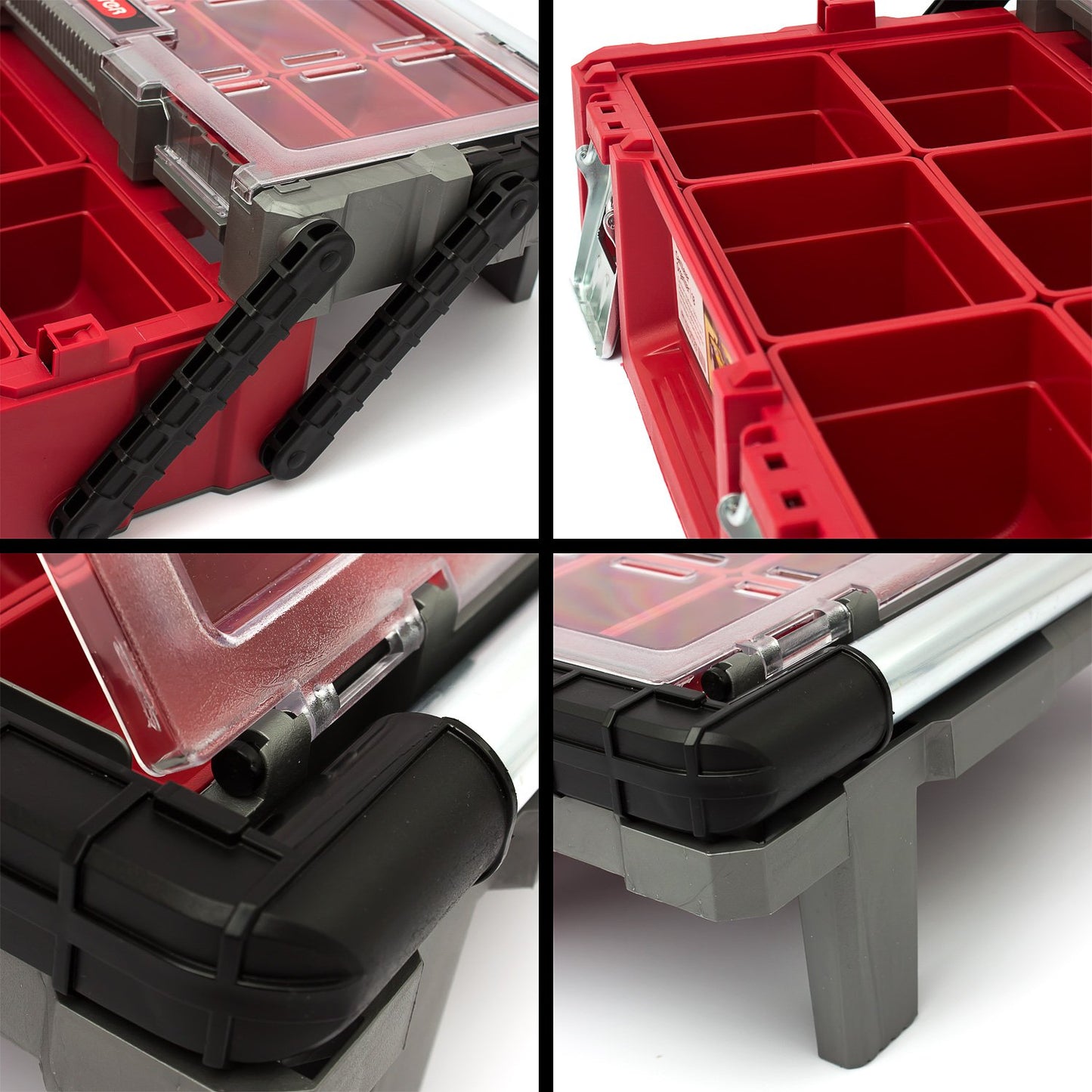 Keter - Keter Master Pro Series Cantilever 17186819 Caja de herramientas de 18 pulgadas de plástico rojo/plateado