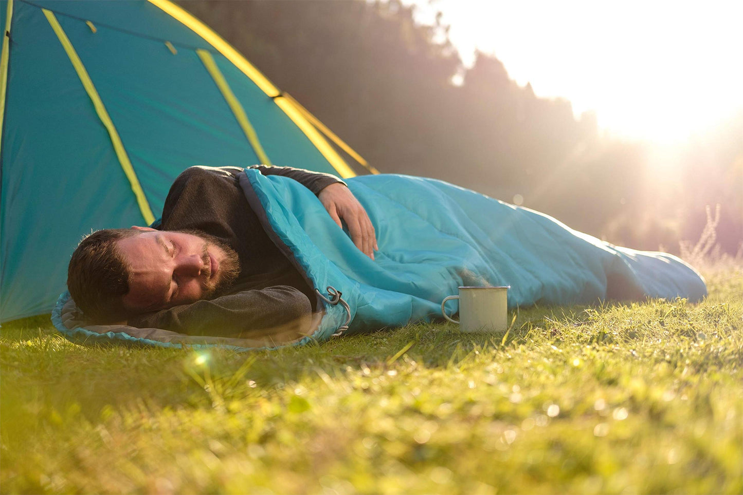 Bestway Bolsa de Dormir de 87" x 30" x 20"/2.20m x 75cm x 50cm Hiberhide 10 Sleeping Bag, Azul y Gris (Azul)
