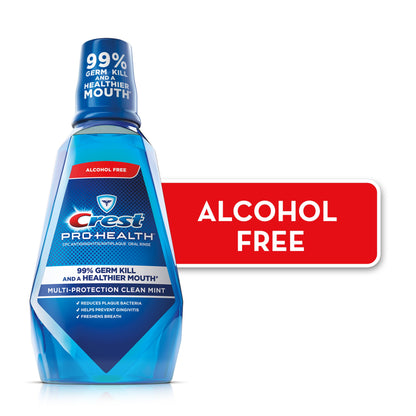 Crest Crest - Enjuague oral hidratante sin alcohol Multi=Protección Clean Mint 16.9 onzas