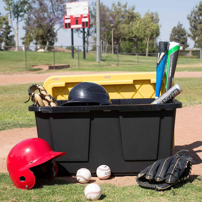 GREENMADE - Contenedores de almacenamiento de 27 galones en negro y amarillo