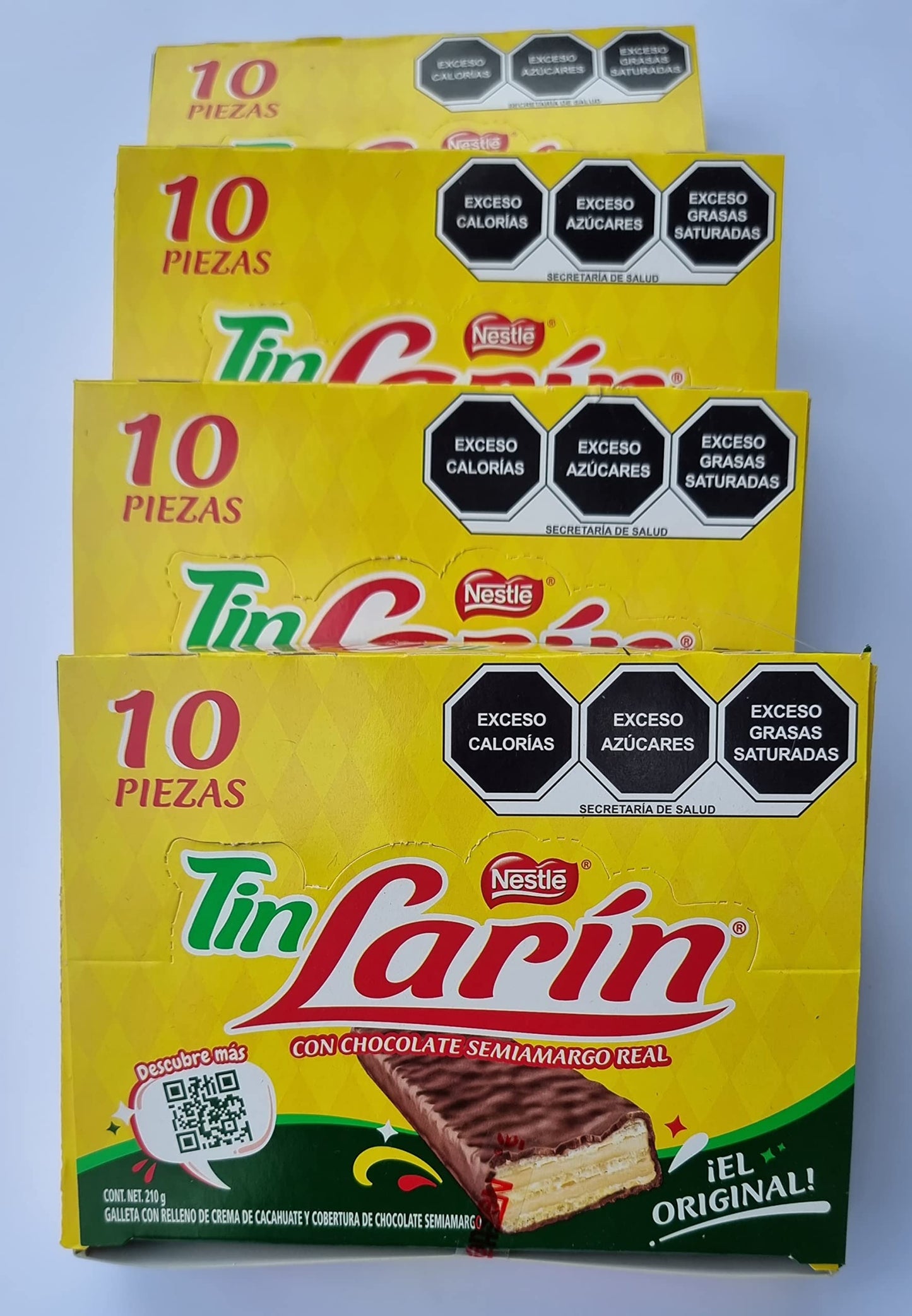 CAJA DE CHOCOLATE TIN LARIN DE 12 EMPAQUES CON 10 PIEZAS DE 21 g C/U