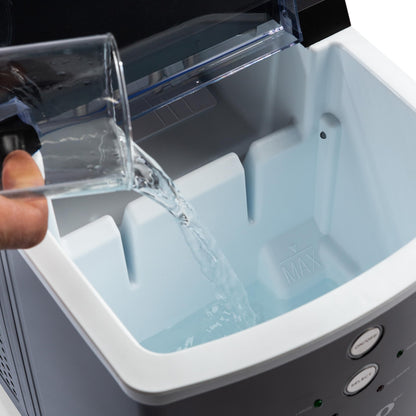 Igloo - Máquina eléctrica para hacer hielo en encimera - Automática y portátil - 33 libras en 24 horas - Máquina para hacer cubitos de hielo - Cuchara y cesta de hielo - Ideal para café helado y