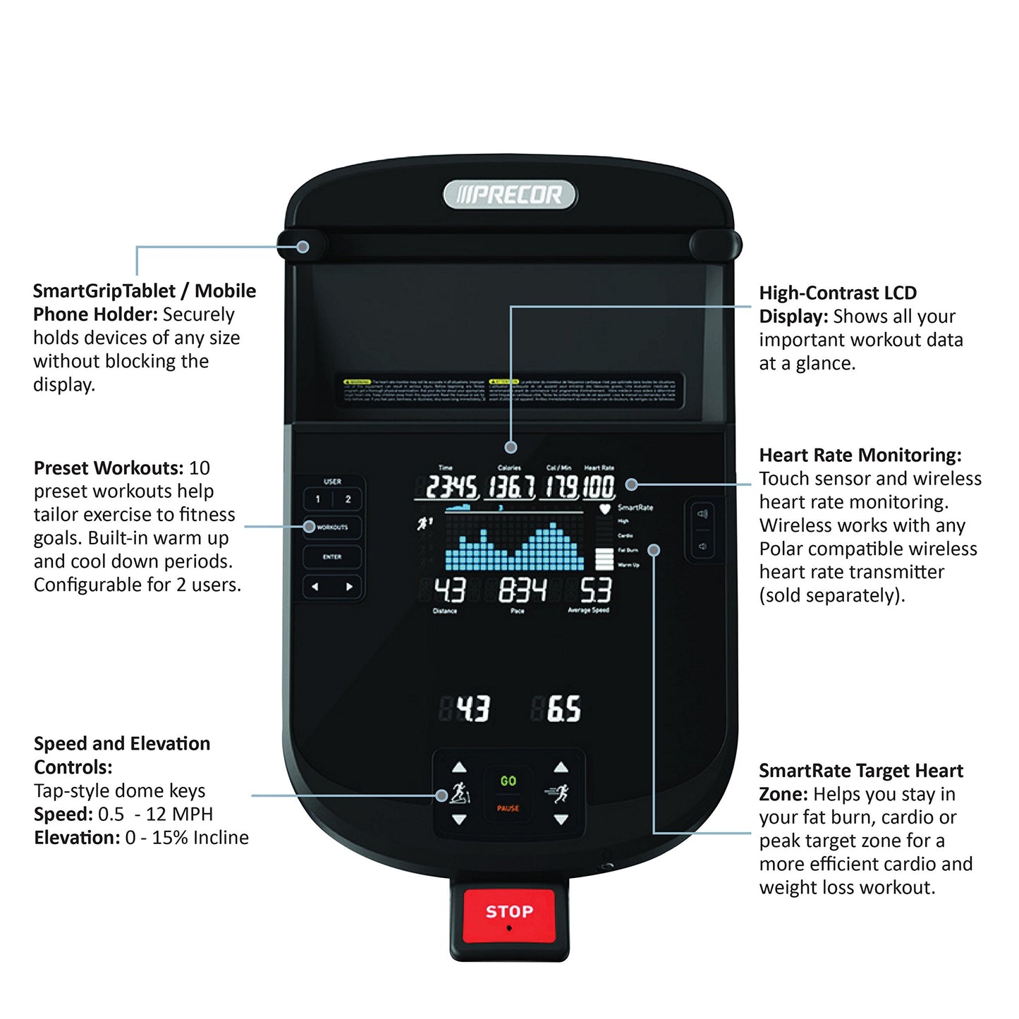 Precor - Precor TRM 223 caminadora Serie de energía de