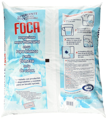Foca Detergente En Polvo Para Ropa Blanca Y De Color Foca (5000 Gr), Pack of 1