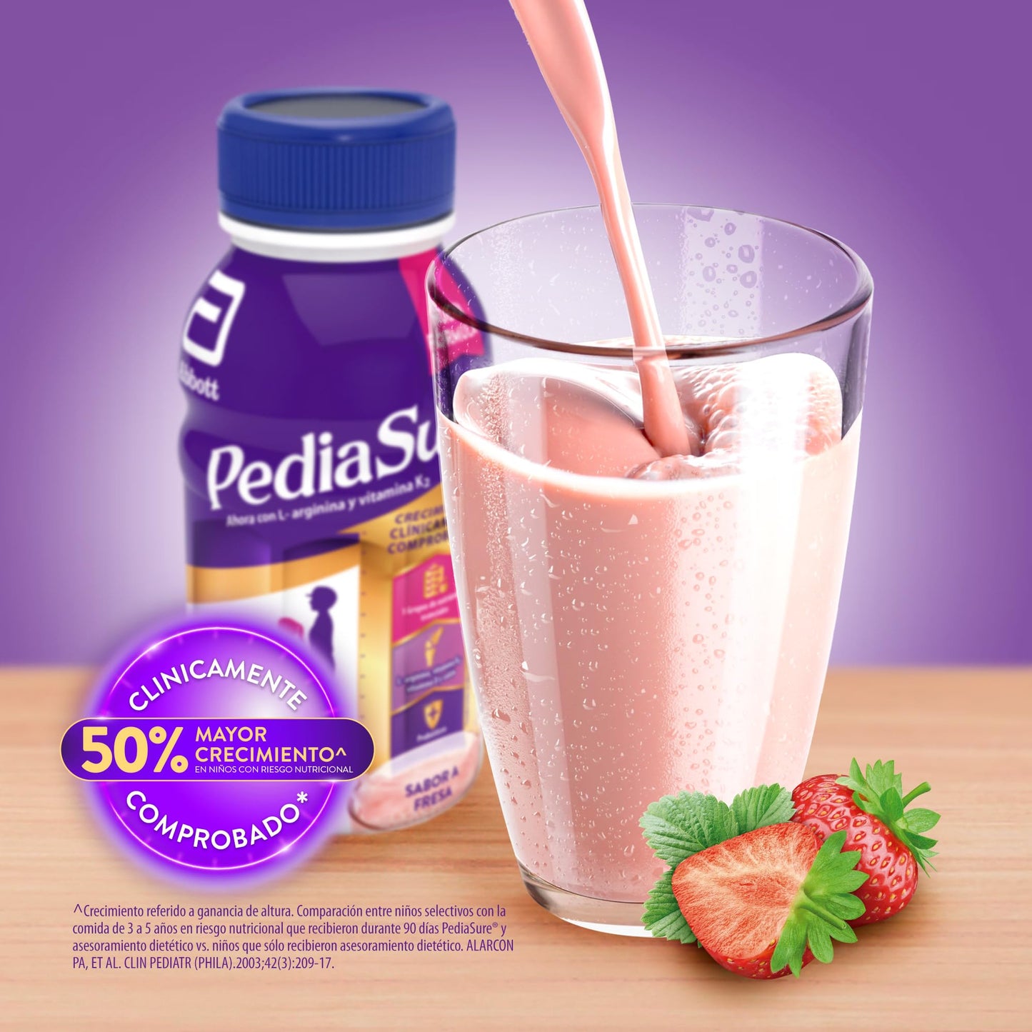 Pediasure - 24 Pack de 237 ml Cada Uno, Sabor Fresa, Listo para Beber, Liquido, Fórmula Especializada, Niños de 1 a 10 años, Nutrientes Esenciales, Proteínas, Vitaminas y Minerales, Crecimiento Clínicamente Comprobado