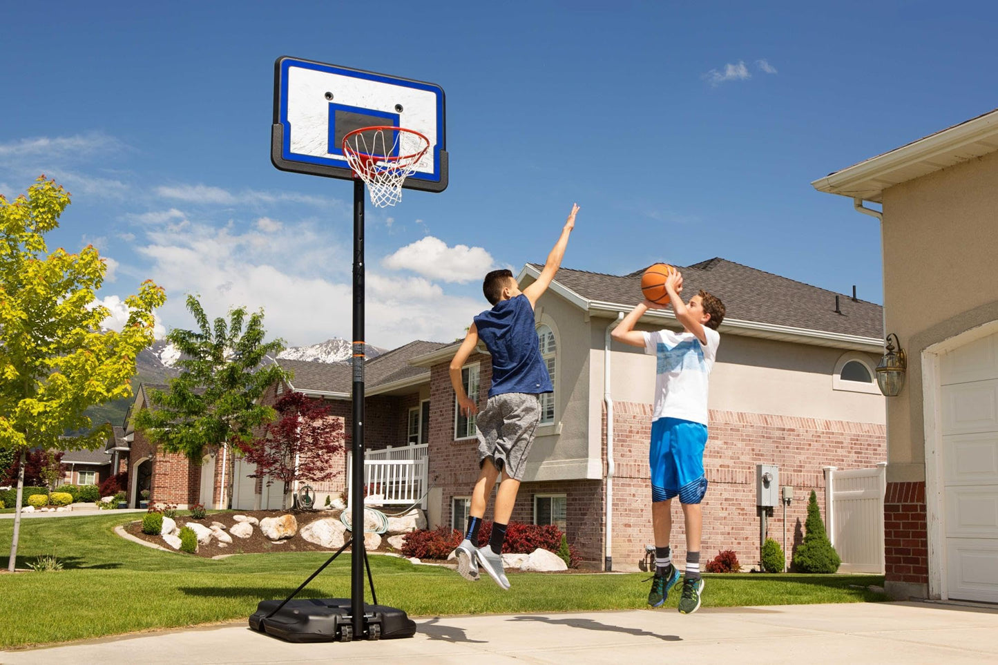 por Vida Pro Corte Altura Ajustable Baloncesto portátil Sistema, Tablero de 44 Inch