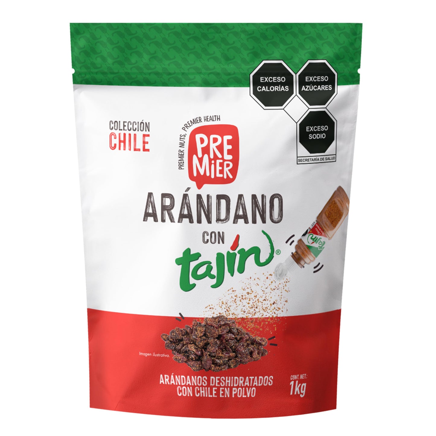 GRUPO PREMIER | Arándano deshidratado | Arandanos Deshidratado – Arandanos Endulzados – 1 kg | Perfecto como Snacks y Botanas | Fuente de Antioxidantes y Vitaminas | Fruta Deshidratada | Bolsa Resellable – Mantiene la Frescura