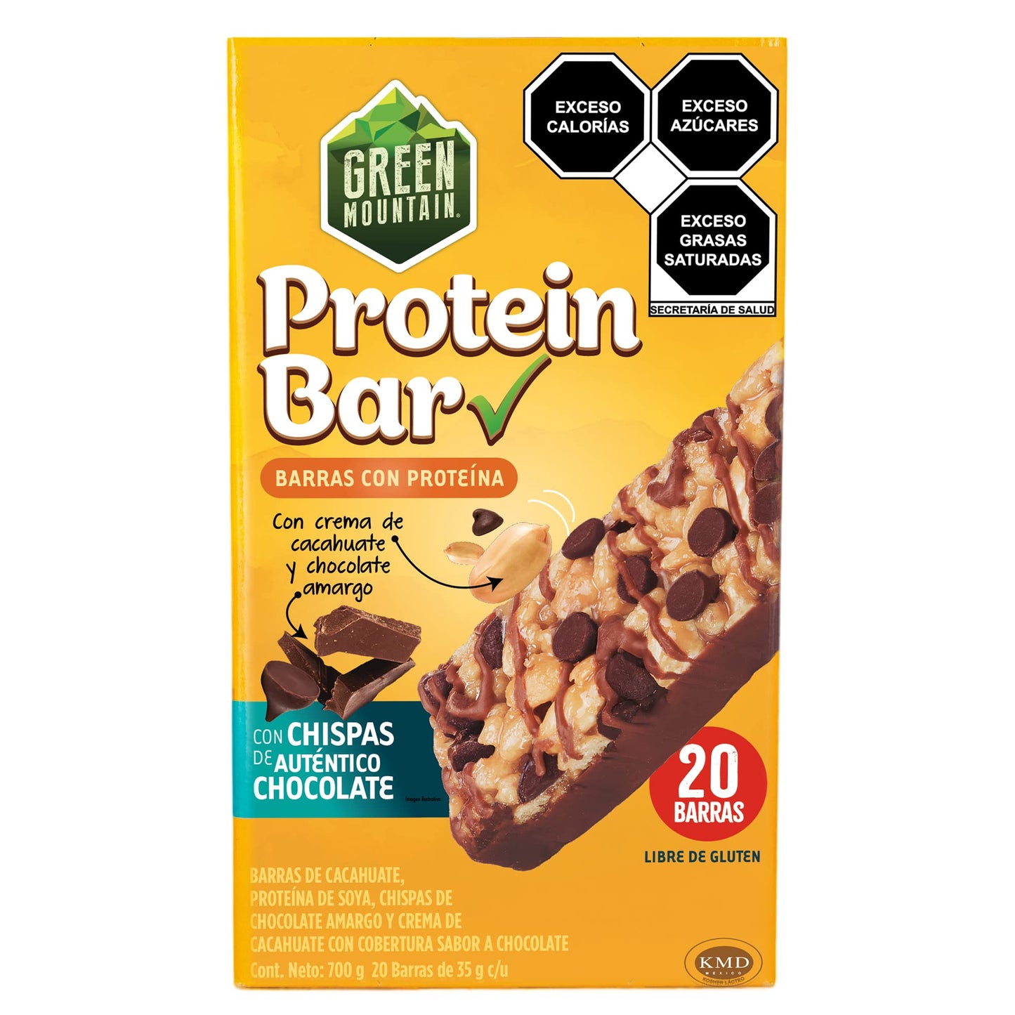 Green Mountain Protein Bar. Barra de Proteina 20 pzas
