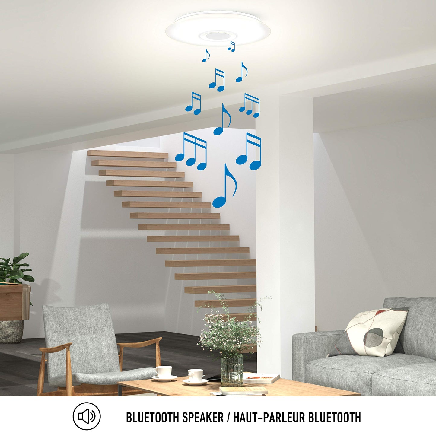 Artika - Artika CL-GLX-C Galaxy - Lámpara de techo con altavoz Bluetooth integrado, color blanco