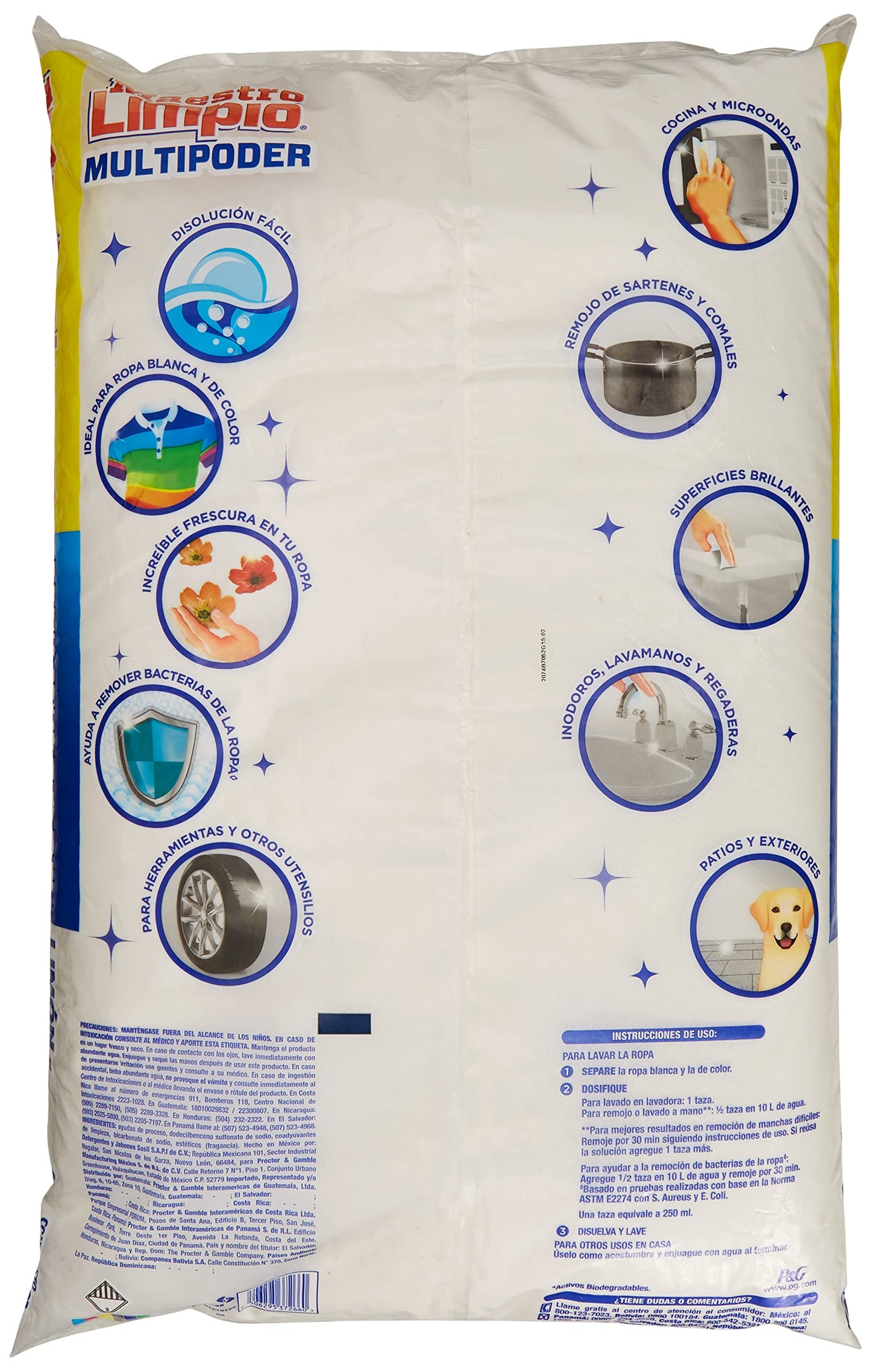 Maestro Limpio Detergente en Polvo Multiusos, 10 kg