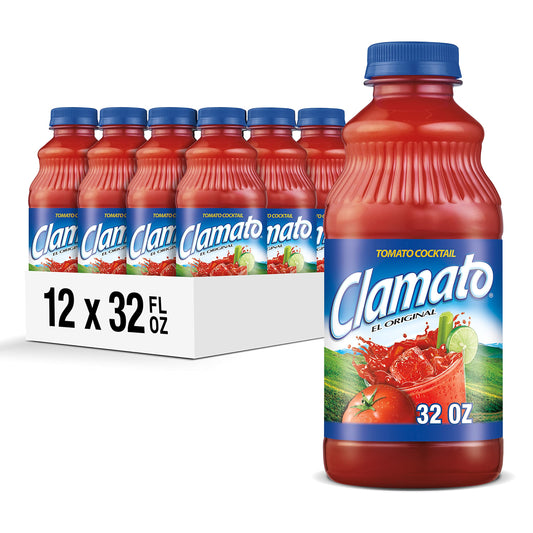 Clamato Cóctel de tomate lima, botellas de 64 onzas líquidas