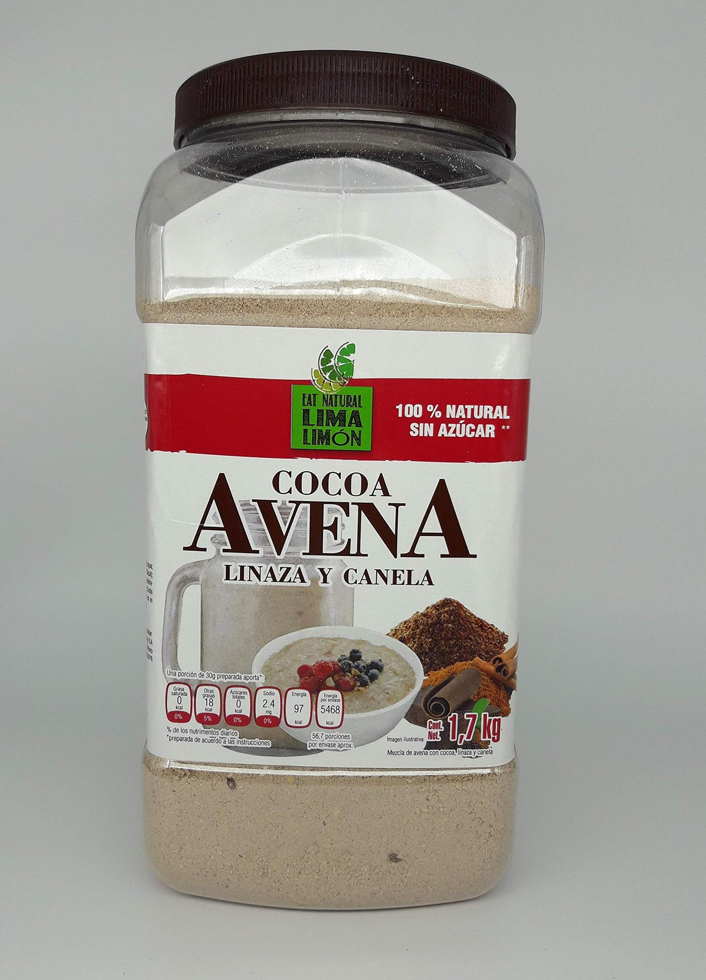 Eat Natural Lima Limón. Eat Natural Lima Limón Cocoa, Avena, Linaza Y Canela - 1.7 Kg