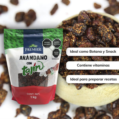 GRUPO PREMIER | Arándano deshidratado | Arandanos Deshidratado – Arandanos Endulzados – 1 kg | Perfecto como Snacks y Botanas | Fuente de Antioxidantes y Vitaminas | Fruta Deshidratada | Bolsa Resellable – Mantiene la Frescura