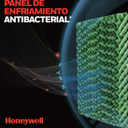 Honeywell Enfriador de Aire CL152 con Ionizador y Panel Antibacterial. 15 litros. Enfría hasta 19 m2