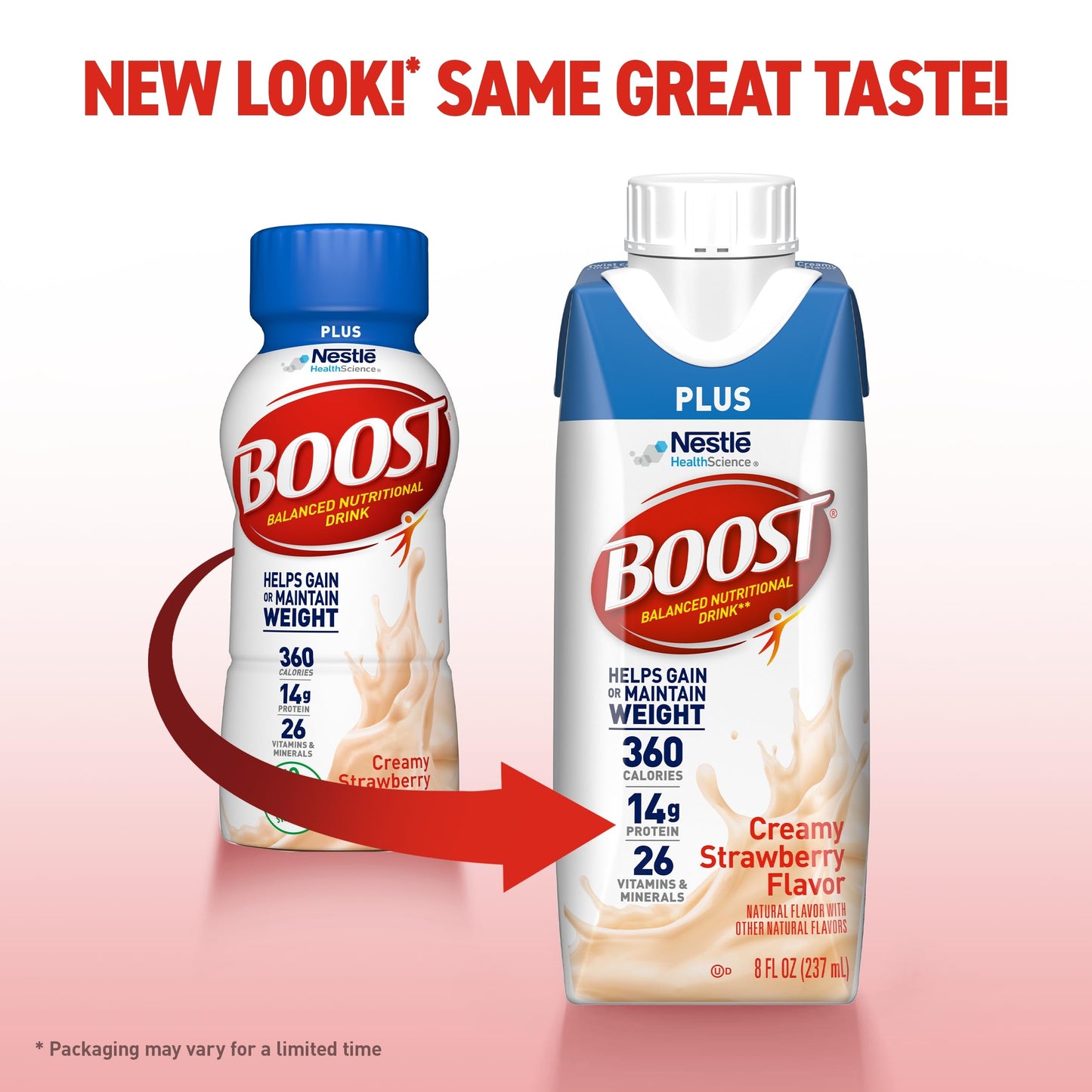 Boost Plus Bebida nutricional completa, muy vainilla, botella de 8 onzas (Paquete de 24) 14 gramos de proteína