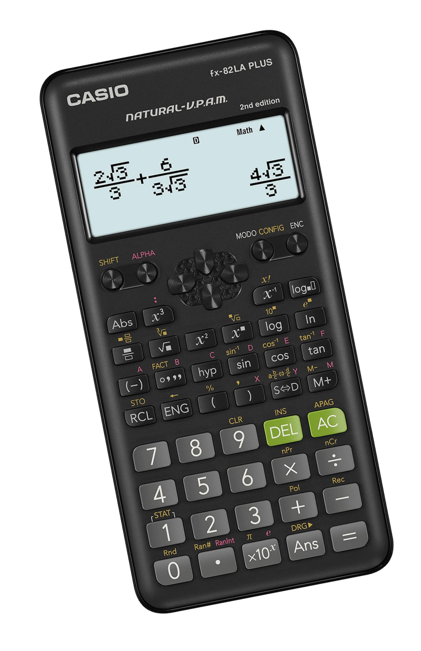 Casio - Casio FX-82LAPLUS2-BKSMT Calculadora Cientifica de 252 Funciones, Calculos fraccionarios, Estadistica, Combinacion y Permutacion