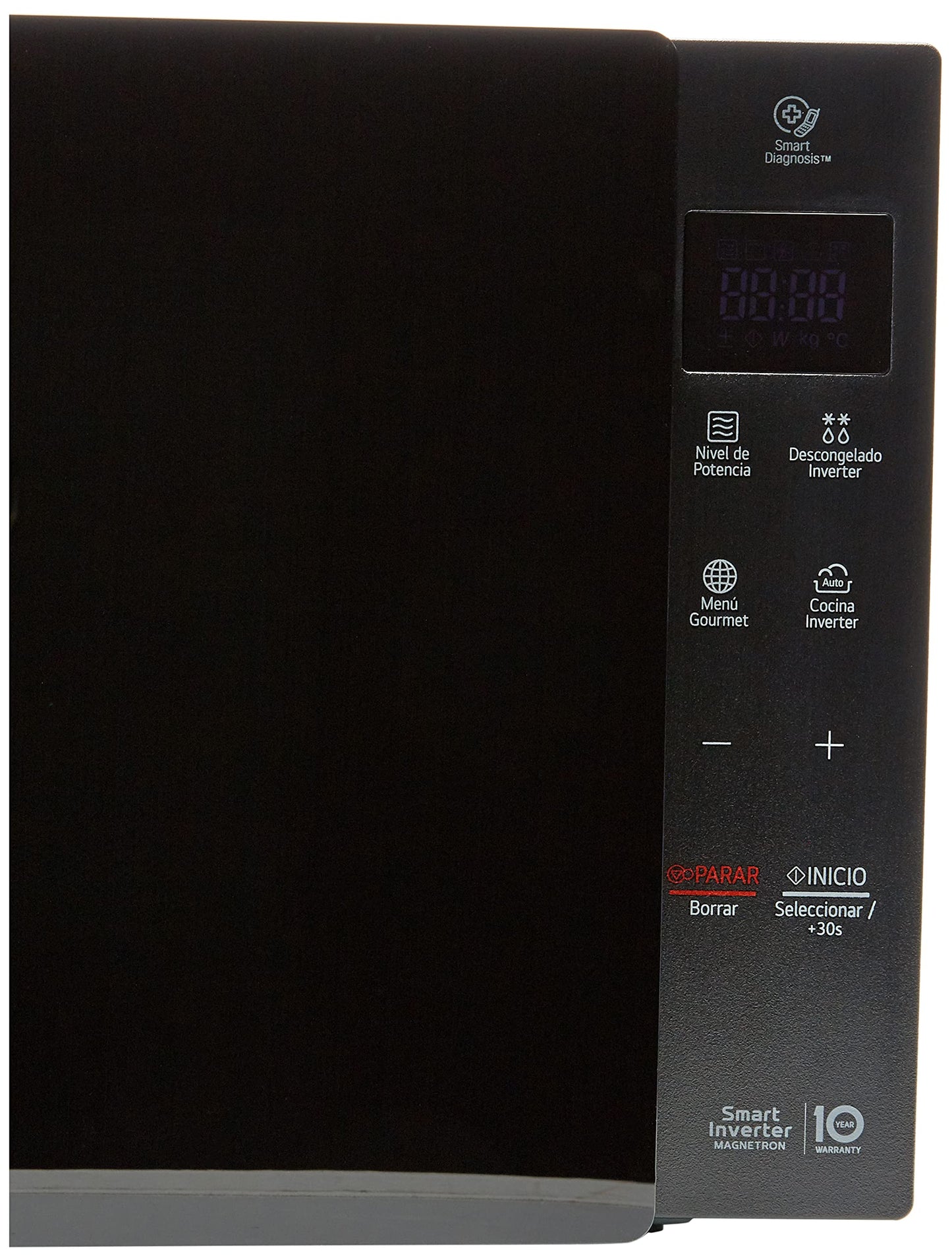 Horno de microondas LG, recubrimiento de facil limpieza, coccion uniforme, anillo giratorio estable, luz LED, Negro, modelo MS1536GIS