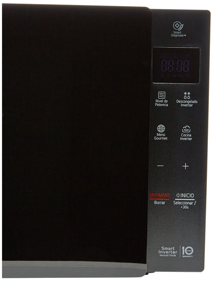Horno de microondas LG, recubrimiento de facil limpieza, coccion uniforme, anillo giratorio estable, luz LED, Negro, modelo MS1536GIS