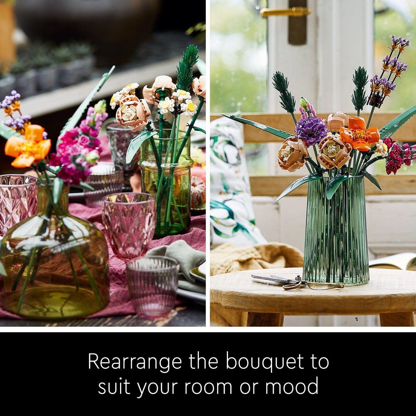 LEGO - Ramo de flores 10280 Creator Expert, flores artificiales, colección botánica, juego para adultos