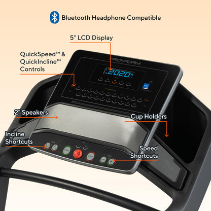 ProForm Carbon TL; Treadmill for Walking and Running with 5” Display, Built-in Tablet Holder and SpaceSaver Design
