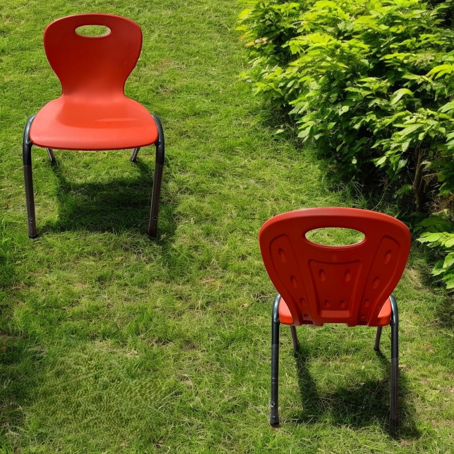 RIVARRO Silla Plástica Apilable para Niños, Armazón de Acero, 50 cm de Altura, 40 cm de Ancho, (Roja)