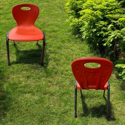 RIVARRO Silla Plástica Apilable para Niños, Armazón de Acero, 50 cm de Altura, 40 cm de Ancho, (Roja)