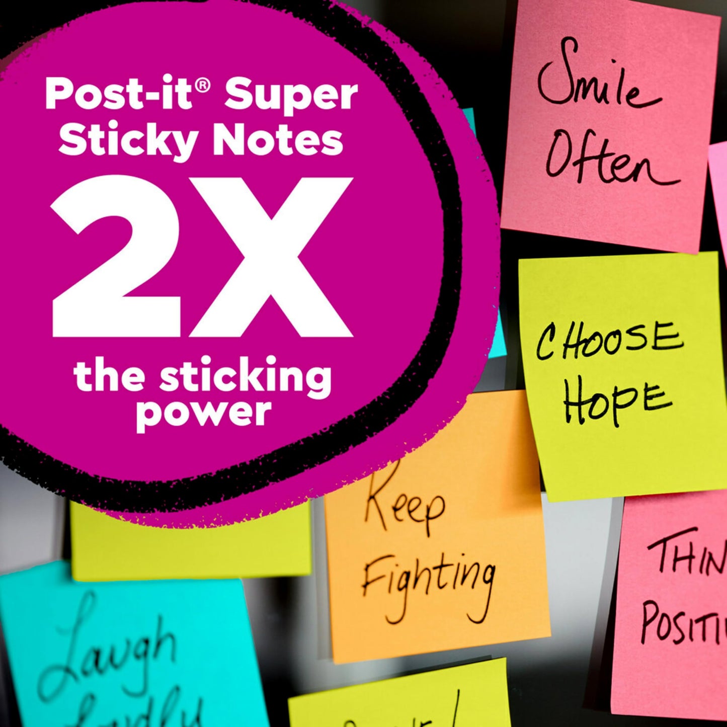 Post-it Super Sticky Notes, 3 x 3 pulgadas, 15 almohadillas para orejas, 2 unidades The Sticking Power, Supernova Neons and Energy Boost Collections, reciclable (654-15SSMULTI2)