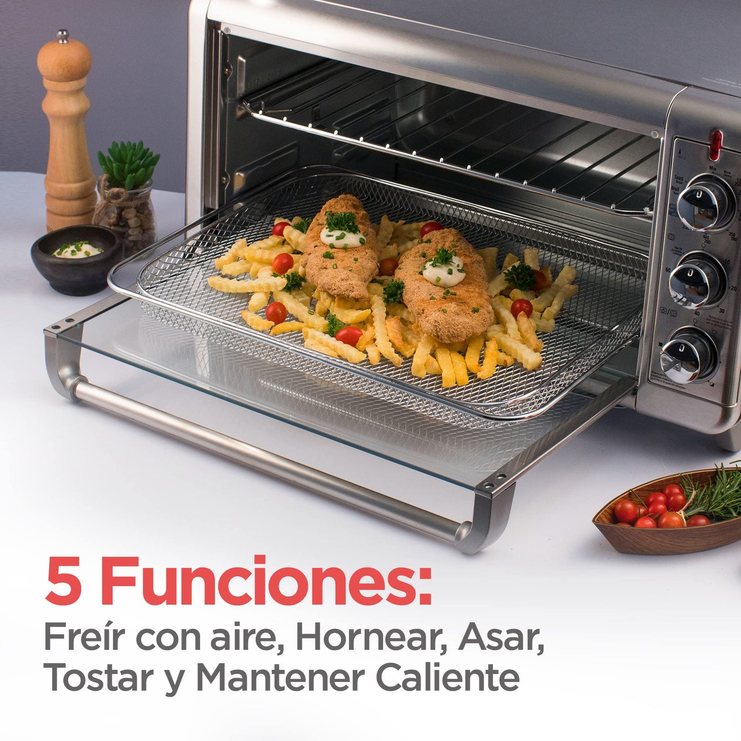 BLACK + DECKER - Horno con freidora de aire BLACK+DECKER extra amplio