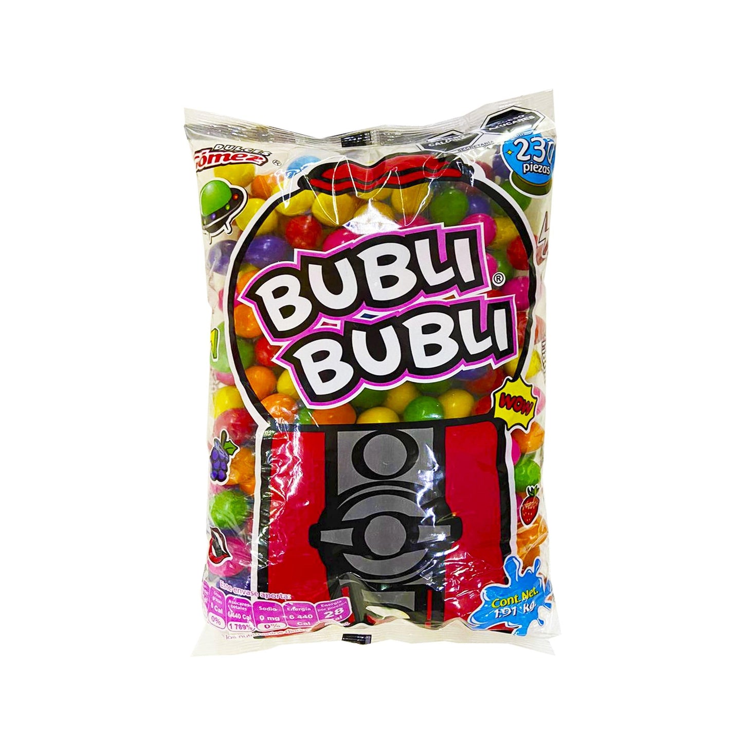 Bubli Bubli | 2 Paquetes de Chicle Bola Gigante Bubli Bubli | 230 piezas | 1.91 kg