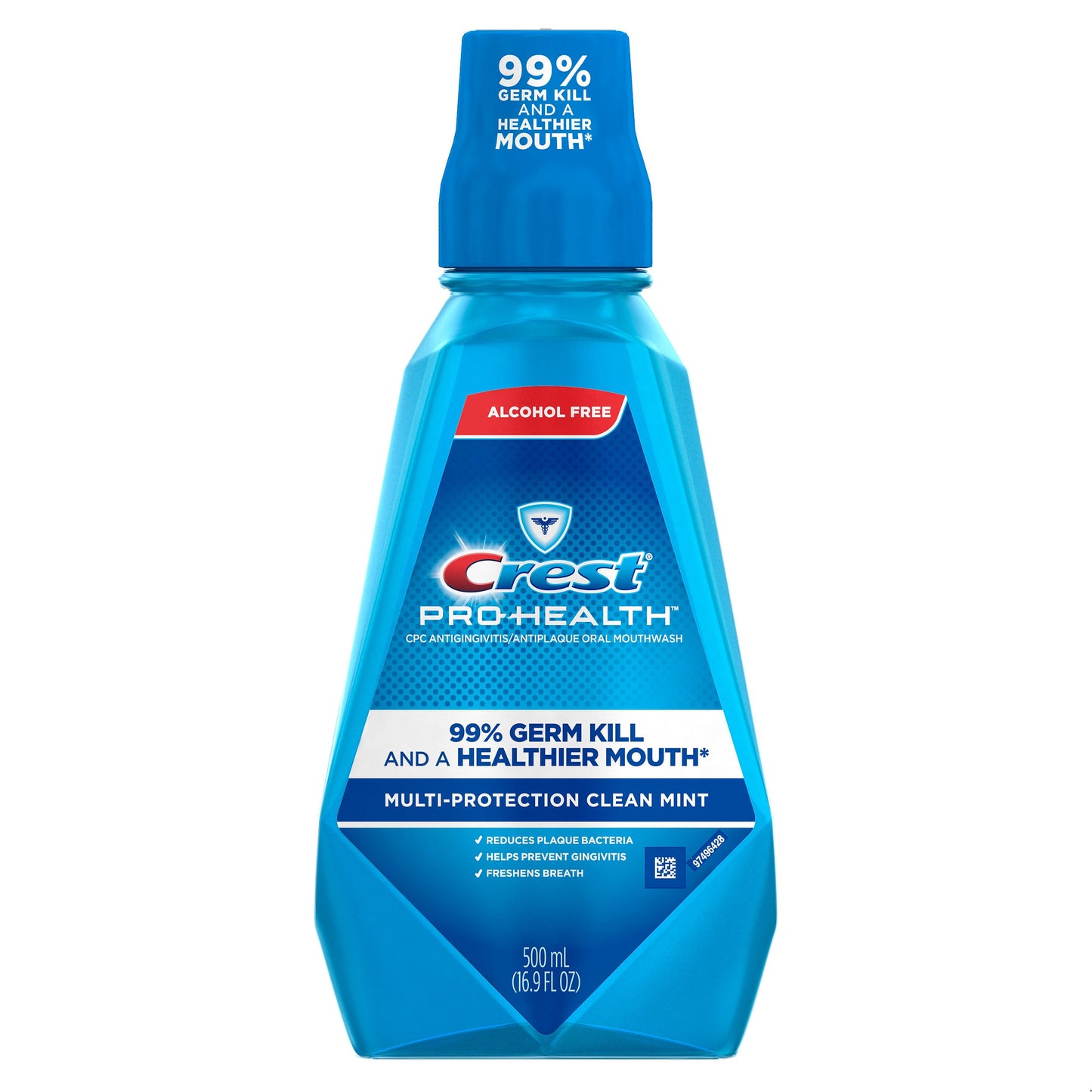 Crest Crest - Enjuague oral hidratante sin alcohol Multi=Protección Clean Mint 16.9 onzas