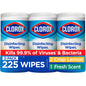 Clorox Disinfecting Wipes Value Pack, Fresh Scent and Citrus Blend, 75 Count (Pack of 3)