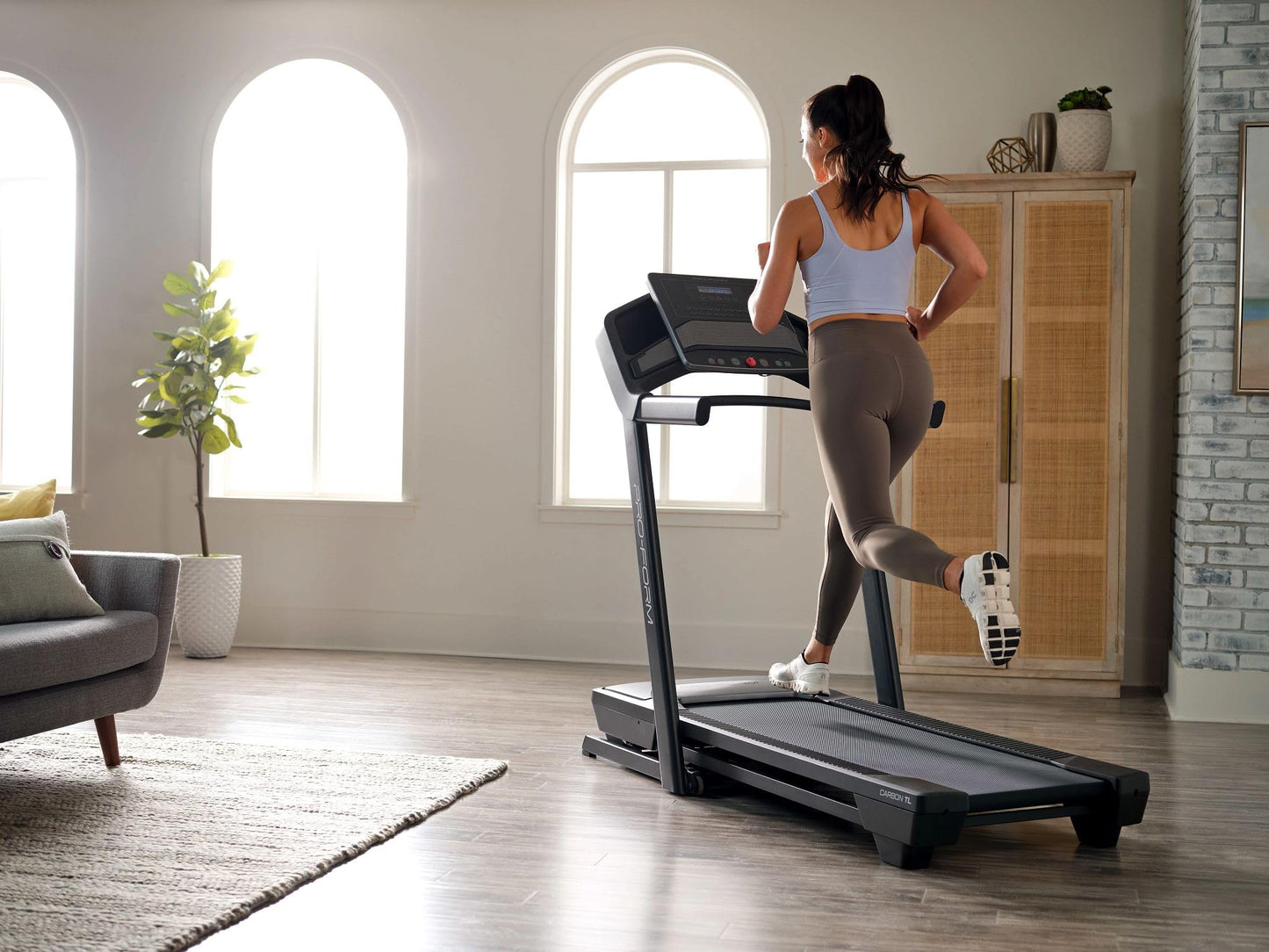 ProForm Carbon TL; Treadmill for Walking and Running with 5” Display, Built-in Tablet Holder and SpaceSaver Design