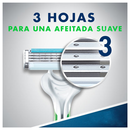 Gillette Prestobarba 3 Senscare Rastrillo Desechable, 16 Unidades