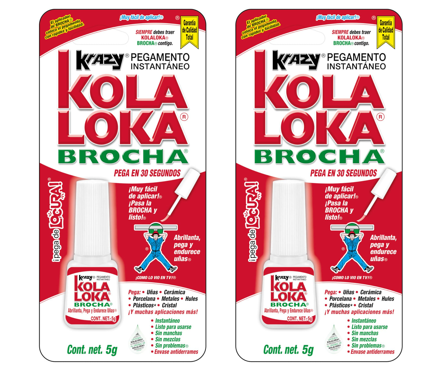 KOLA LOKA Kola Loka Pegamento Instant 5g Brocha Bltkrazy, Pack of 1 (2 -Pack of 1)