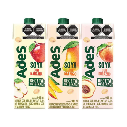 Ades Bebida de Soya con Jugo de Frutas 4 Pz de 946ml