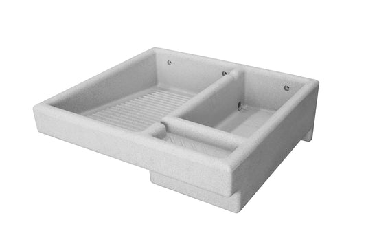 Versaplas - Lavadero de plastico VERSAPLAS 71 con pileta derecha color gris jaspeado