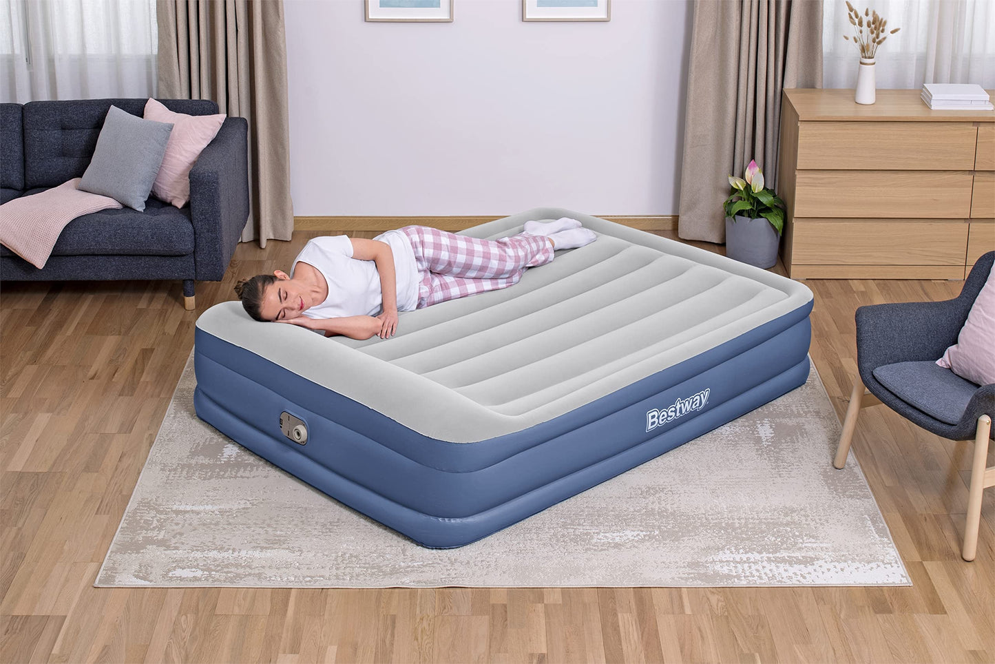 Bestway Colchón Inflable Queen 203 cm x 152 cm x 46 cm