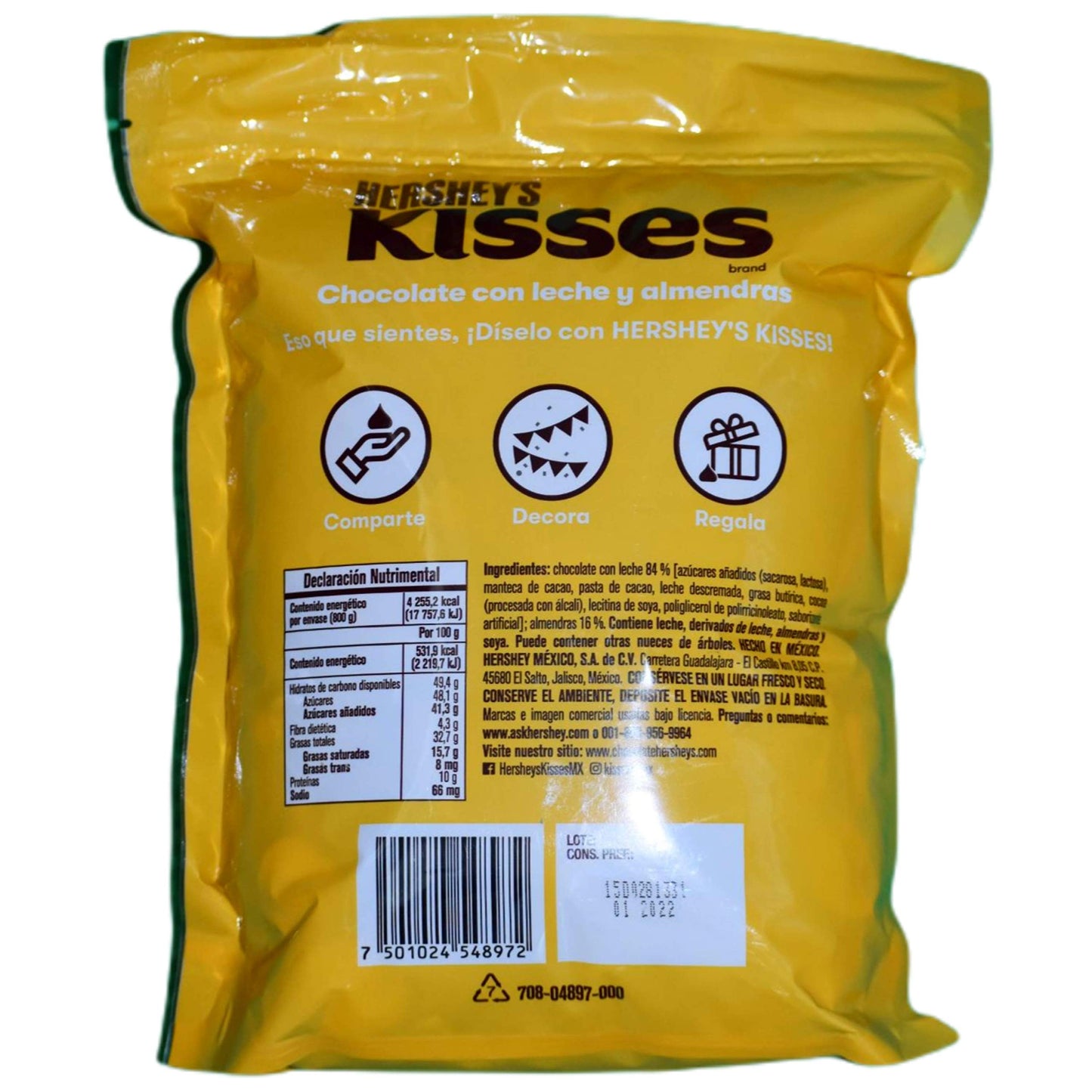Hershey's - Hershey'S Chocolate Kisses Con Almendras - 809 Gr