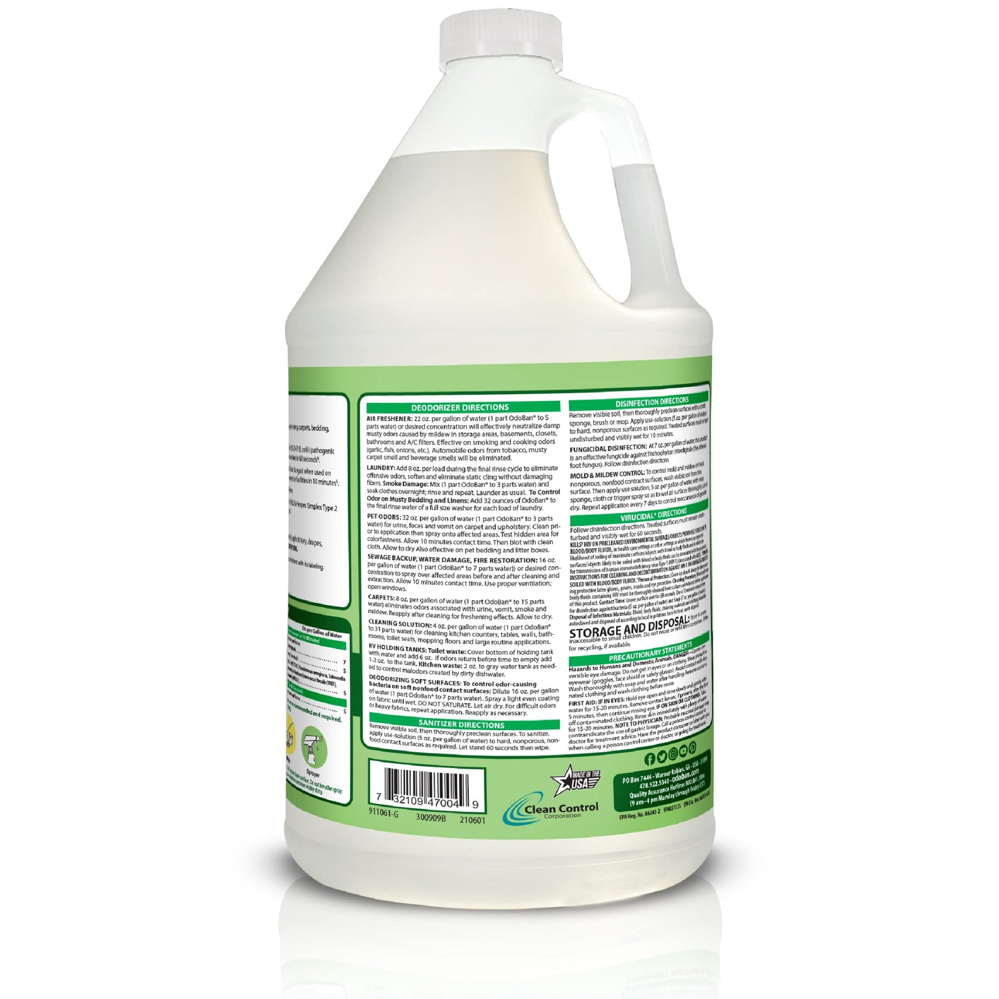 OdoBan Disinfectant Concentrate and Odor Eliminator, 2 Gallons, Original Eucalyptus Scent