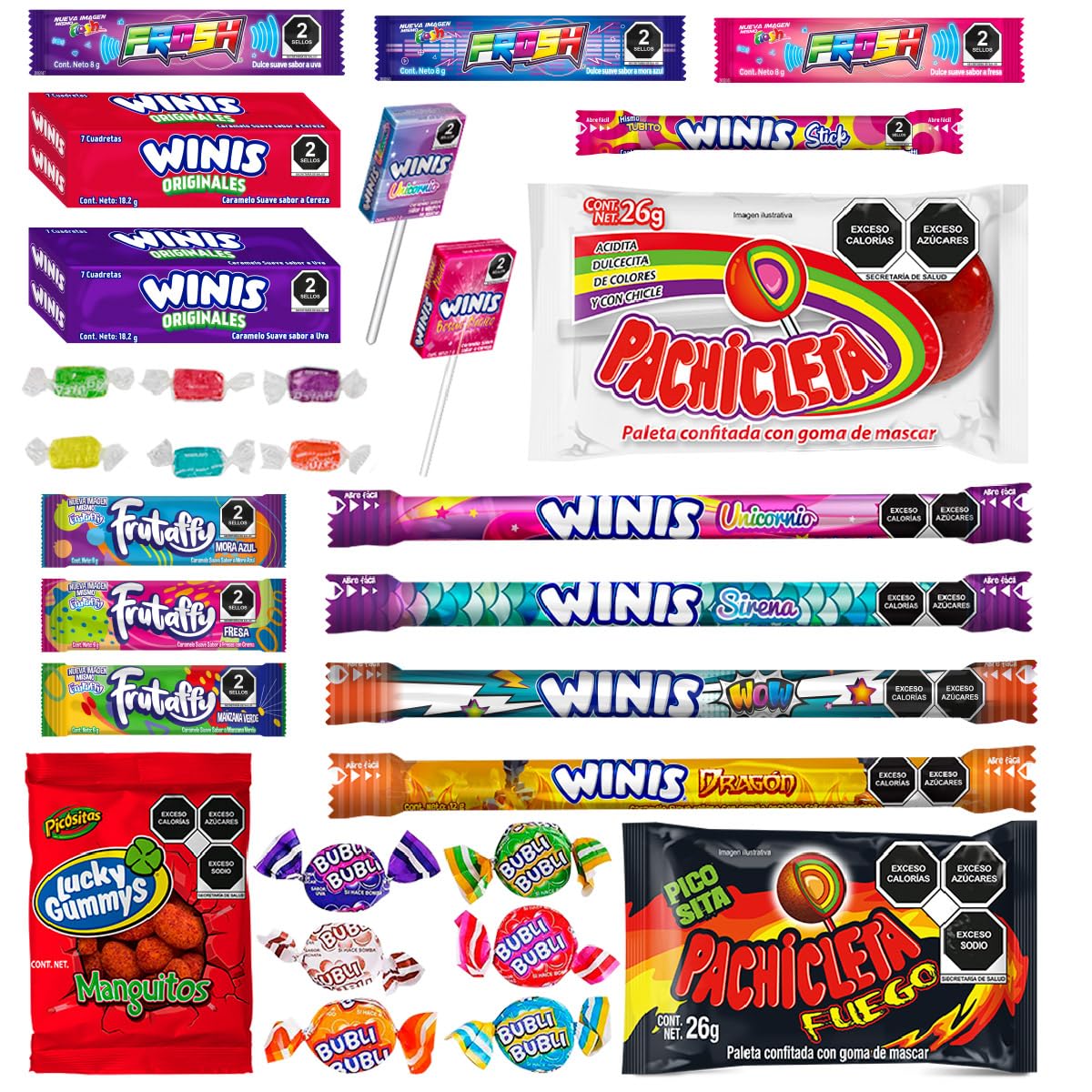 Winis Fiesta de 1.5 kg. Bolsa con más de 150 pzas.