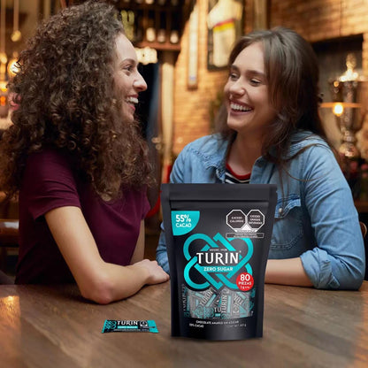 Chocolate Amargo Zero Azúcar Turin 80 piezas 400g