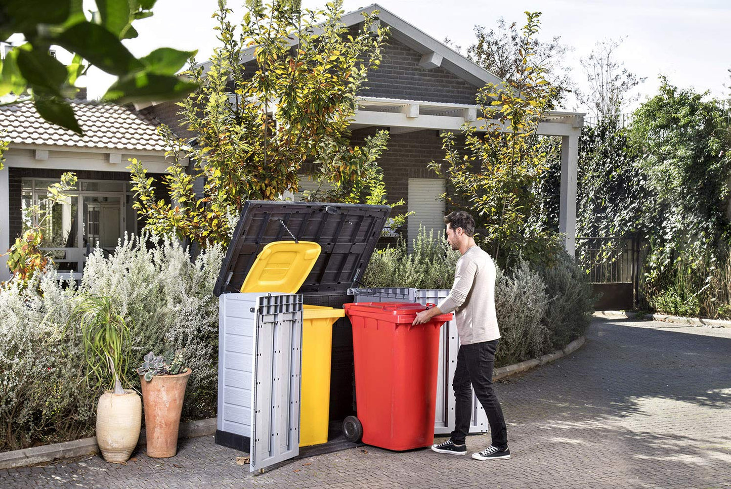 KETER 245009 Store It out Ace - Cobertizo Horizontal para Exteriores, Color Gris