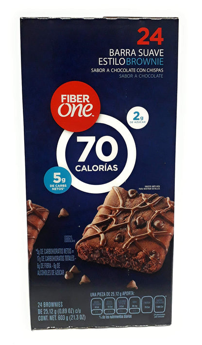 Brownies De Chocolate 24 Pz Fiber One 603g Barra 70 Calorías