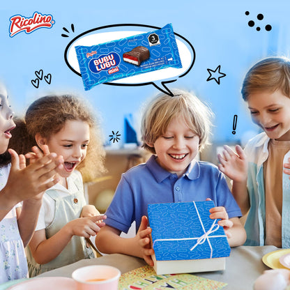 Mini Bubulubu, malvavisco relleno sabor a fresa y cobertura sabor a chocolate 25 piezas de 20 gramos