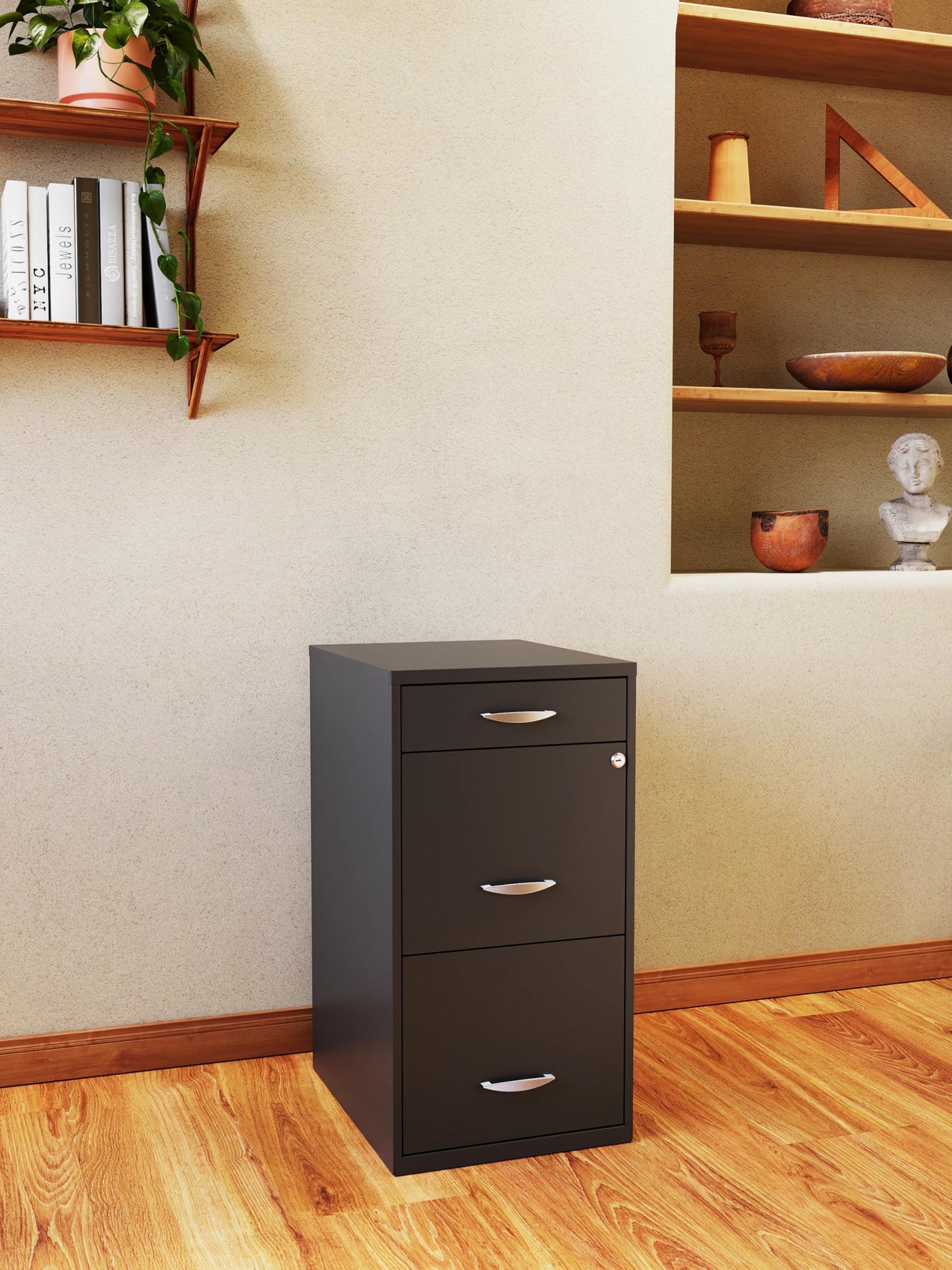 Space Solutions 20205 Archivero Organizador de Tres Gavetas, Color Gris Charcoal, Tamaño Carta