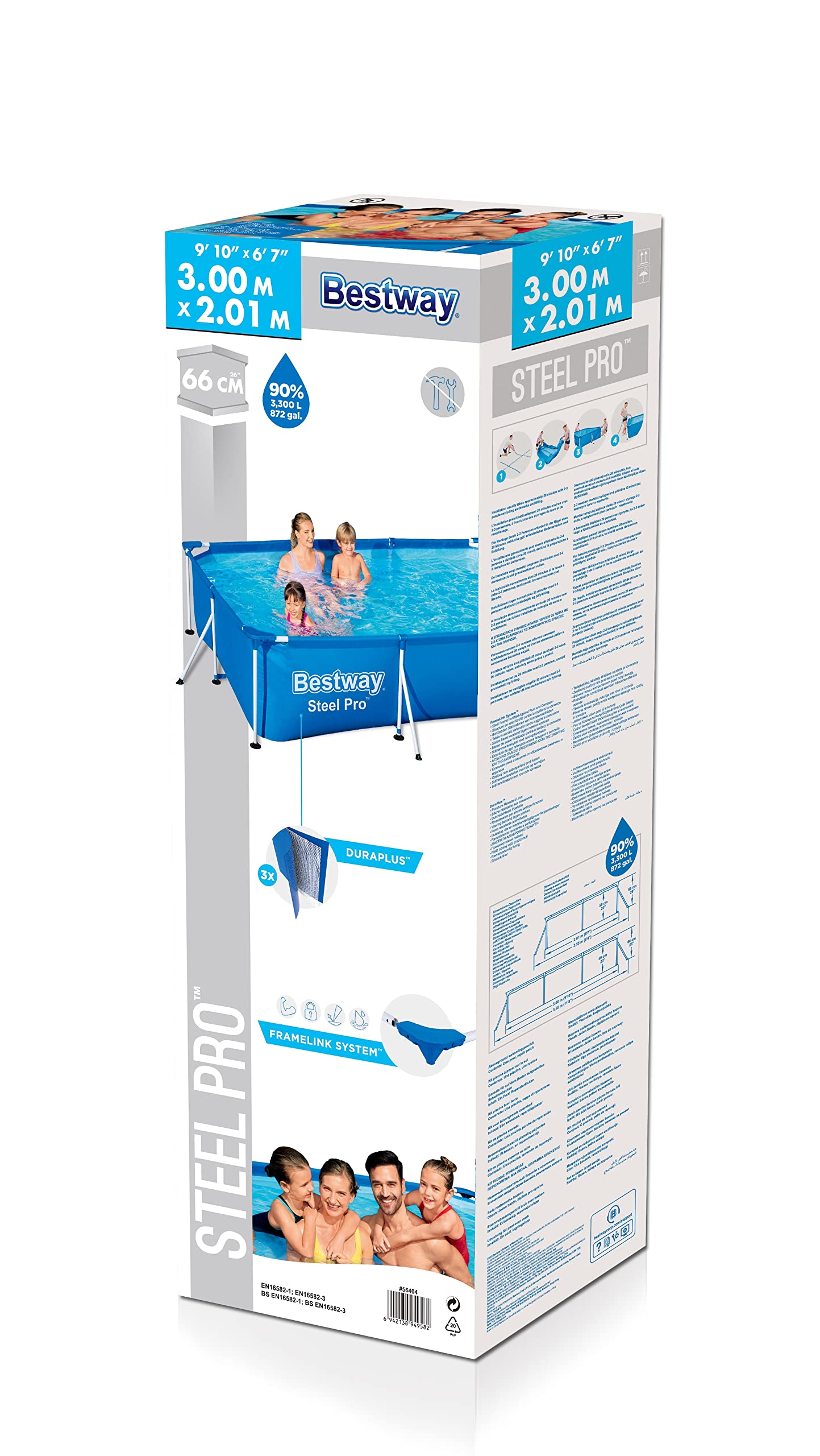 Bestway Steel Pro - Piscina para Exteriores, Piscina sobre el Piso, Varios tamaños