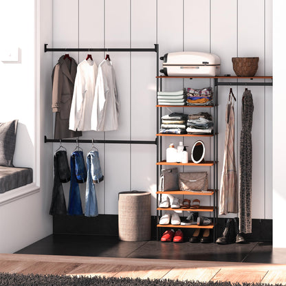 PLAYCON Clóset ? Lisboa. Clóset, Ropero Armable, Mueble Armable para Ropa, Organizador para Ropa con 7 Entrepaños y 3 Barras para Colgar